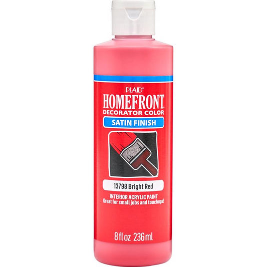 Homefront Satin Bright Red Craft Paint Interior 8 oz