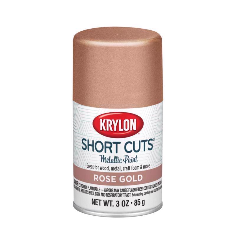 Krylon Short Cuts High-Gloss Rose Gold Craft Spray Paint 3 oz