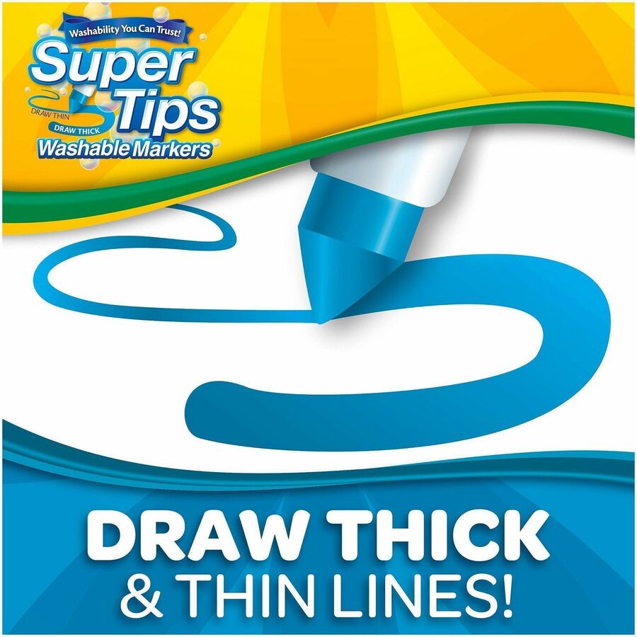 Crayola Super Tips Washable Markers - Washable - 1 Set