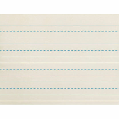 Zaner-Bloser Broken Midline Ruled Paper - Printed - 1.13" Ruled - 30 lb Basis Weight - 8" x 10 1/2" Sheet Size - White P