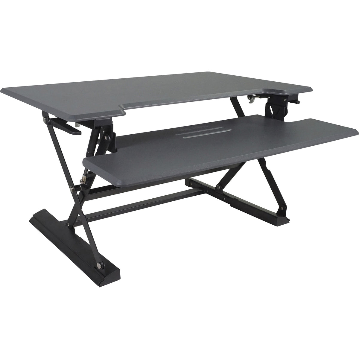 Victor Multipurpose Desktop Riser - 20.50" Height - Desktop, Tabletop - Wood, Steel, Laminate - Charcoal Gray, Black - S