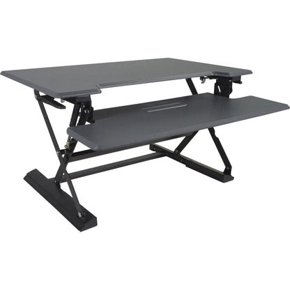 Victor Multipurpose Desktop Riser - 20.50" Height - Desktop, Tabletop - Wood, Steel, Laminate - Charcoal Gray, Black - S