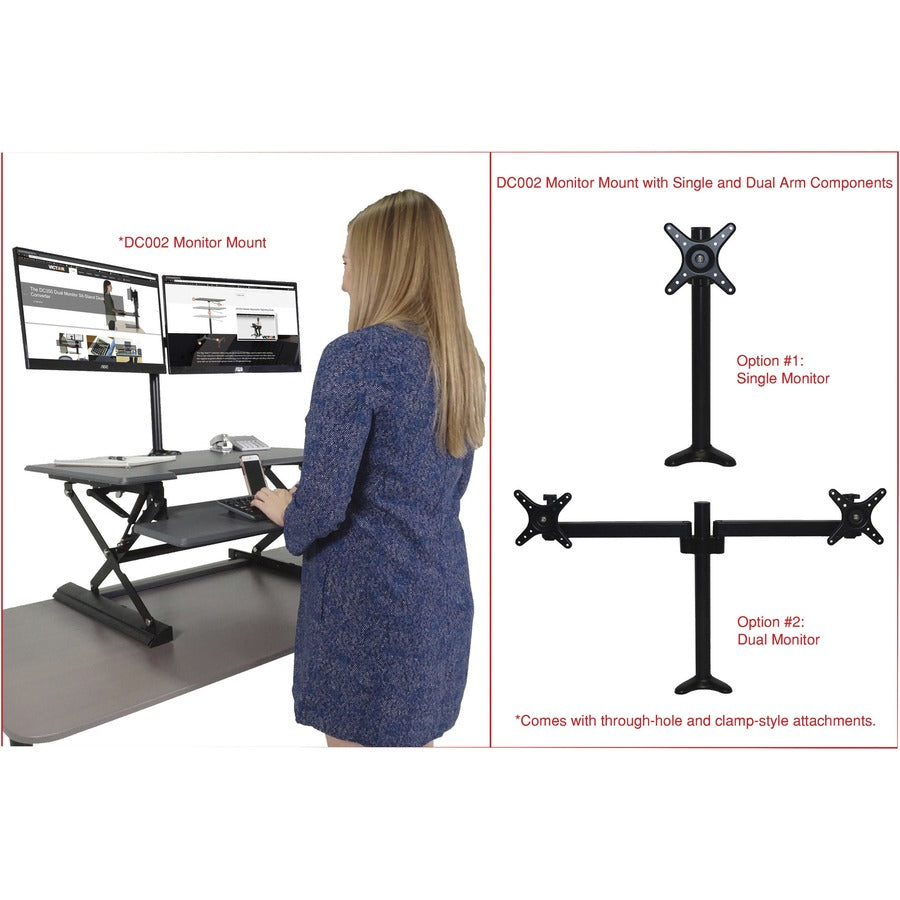 Victor Multipurpose Desktop Riser - 20.50" Height - Desktop, Tabletop - Wood, Steel, Laminate - Charcoal Gray, Black - S