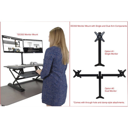 Victor Multipurpose Desktop Riser - 20.50" Height - Desktop, Tabletop - Wood, Steel, Laminate - Charcoal Gray, Black - S