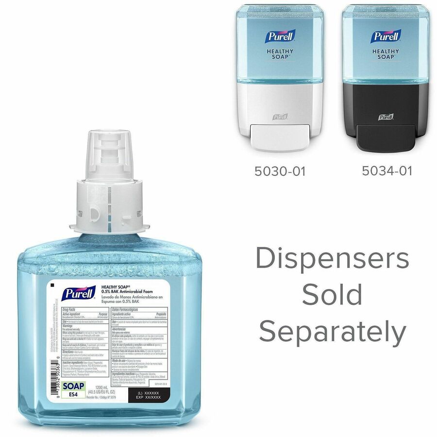 PURELL® HEALTHY SOAP™ ES4 0.5% BAK Antimicrobial Foam Refill - 1.27 quart - Hand, Skin - Moisturizing - Blue - Bio-based