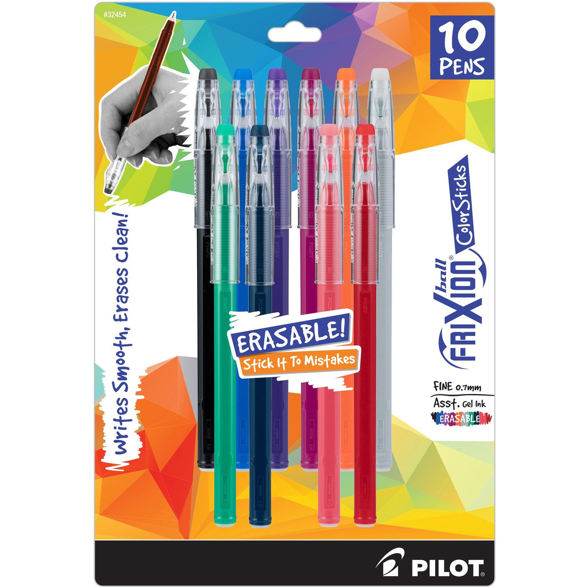 Pilot Gel Ink Pens - Fine 0.7mm Point Size - Assorted - 10 / Pack