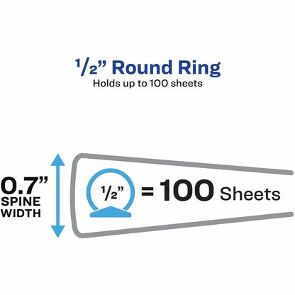 Avery® Economy View Binder - 1/2" Binder Capacity - Letter - 8 1/2" x 11" Sheet Size - 100 Sheet Capacity - 3 Ring - Fas