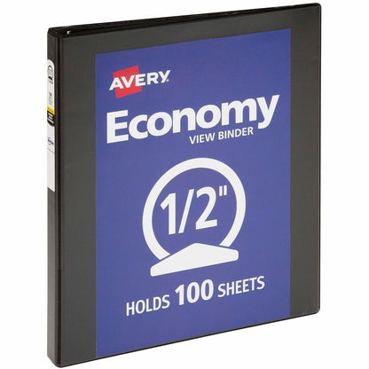 Avery® Economy View Binder - 1/2" Binder Capacity - Letter - 8 1/2" x 11" Sheet Size - 100 Sheet Capacity - 3 Ring - Fas