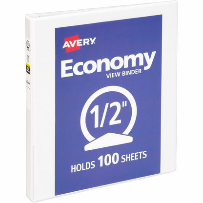Avery® Economy View Binder - 1/2" Binder Capacity - Letter - 8 1/2" x 11" Sheet Size - 100 Sheet Capacity - 3 Ring - Fas