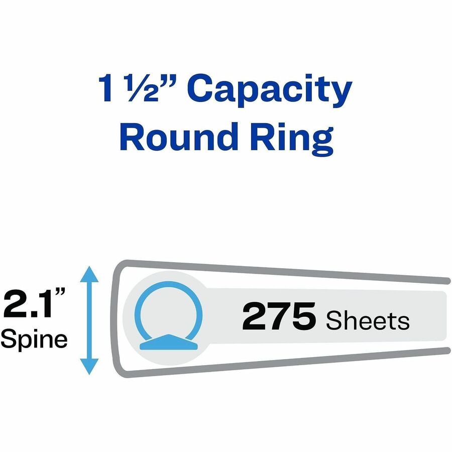 Avery® Economy View Binder - 1 1/2" Binder Capacity - Letter - 8 1/2" x 11" Sheet Size - 275 Sheet Capacity - 3 Ring - 4
