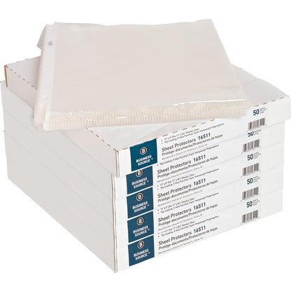 Business Source Sheet Protectors - For Letter 8 1/2" x 11" Sheet - 3 x Holes - Ring Binder - Top Loading - Rectangular -
