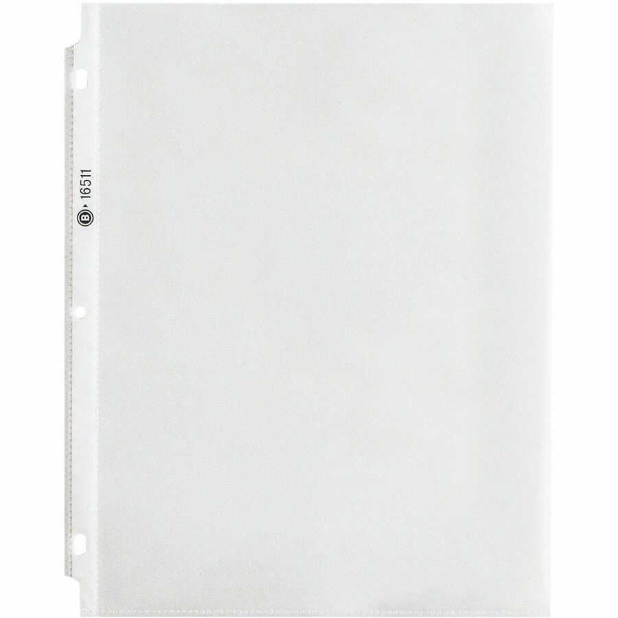 Business Source Sheet Protectors - For Letter 8 1/2" x 11" Sheet - 3 x Holes - Ring Binder - Top Loading - Rectangular -