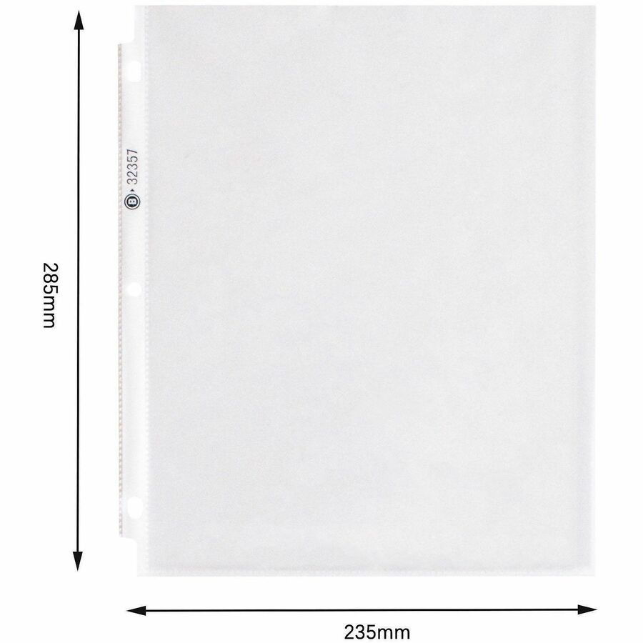 Business Source Sheet Protectors - For Letter 8 1/2" x 11" Sheet - 3 x Holes - Ring Binder - Top Loading - Rectangular -