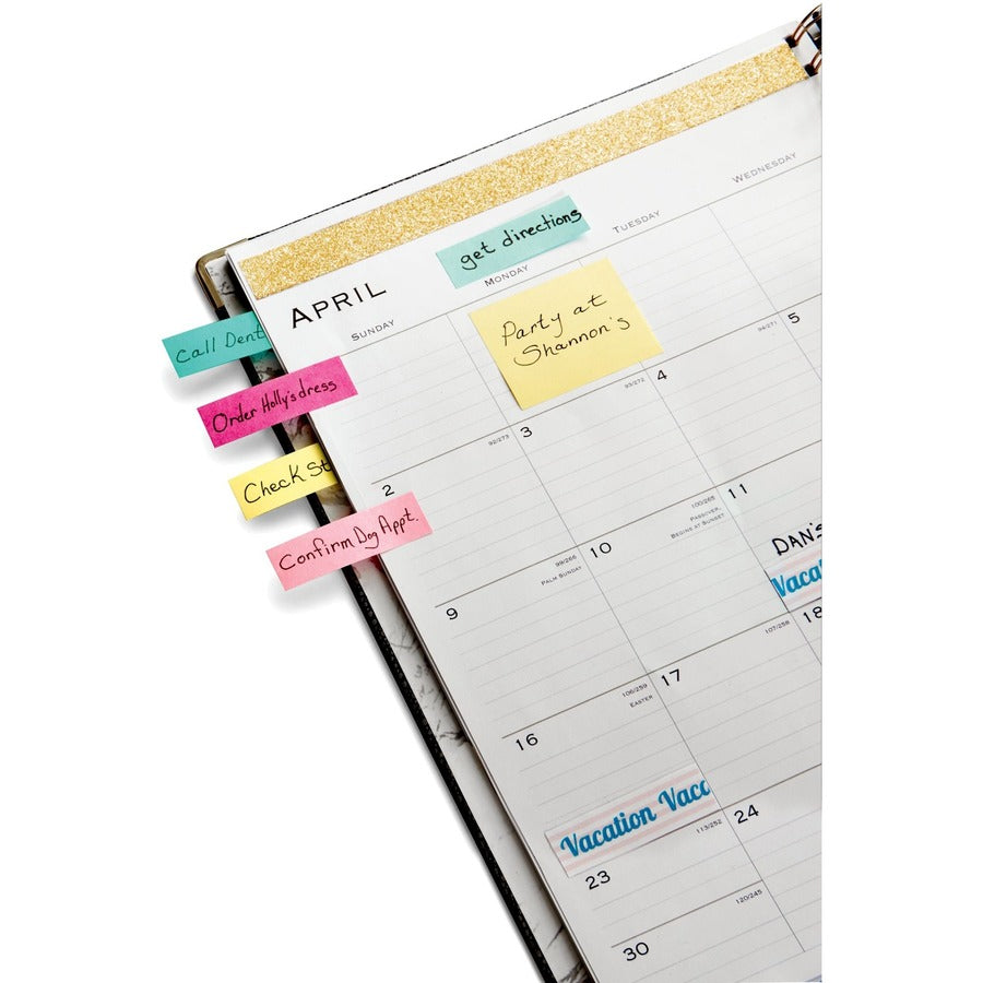 Post-it® Notes Original Notepads - 1 3/8" Flag/Note Width x 1 7/8" Flag/Note Length - Rectangle - 100 Sheets per Pad - U