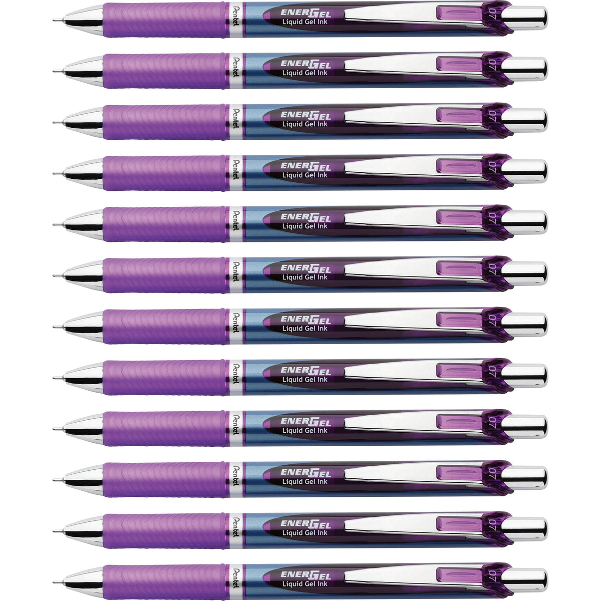 Pentel EnerGel RTX Liquid Gel Pens - 0.7 mm Medium Needle Pen Point - Refillable - Retractable - Violet Ink - Gel-based 