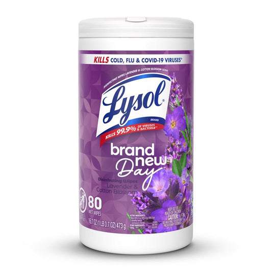 Lysol Lavender and Cotton Blossom Scent Disinfecting Wipes 16.7 80 pk