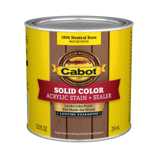Cabot Solid Tintable Neutral Base Stain and Sealer 7.25 fl. oz.