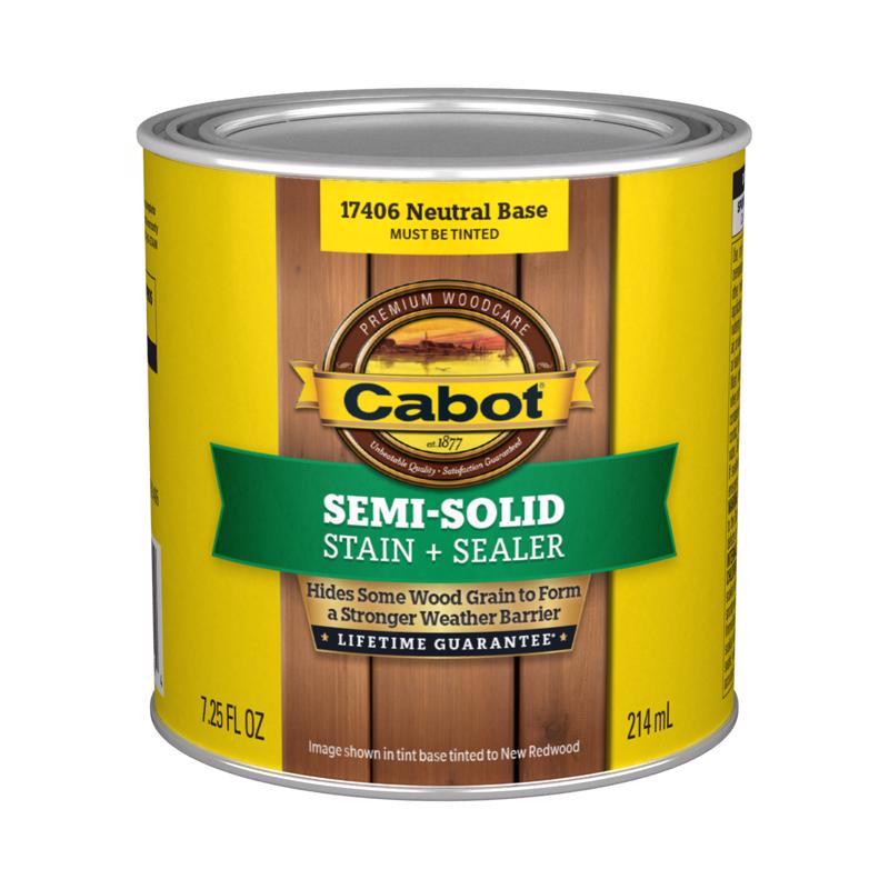 Cabot Semi-Solid Tintable Neutral Base Oil-Based Alkyd Stain and Sealer 7.25 fl. oz.
