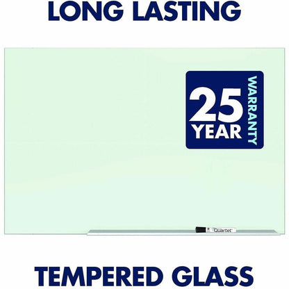 Quartet Element Framed Magnetic Glass Dry-Erase Boards - 85" (7.1 ft) Width x 48" (4 ft) Height - White Tempered Glass S
