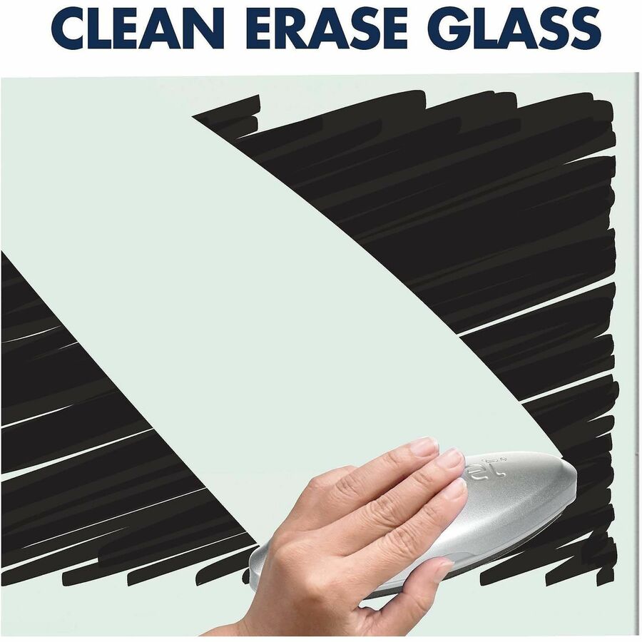 Quartet Element Framed Magnetic Glass Dry-Erase Boards - 85" (7.1 ft) Width x 48" (4 ft) Height - White Tempered Glass S