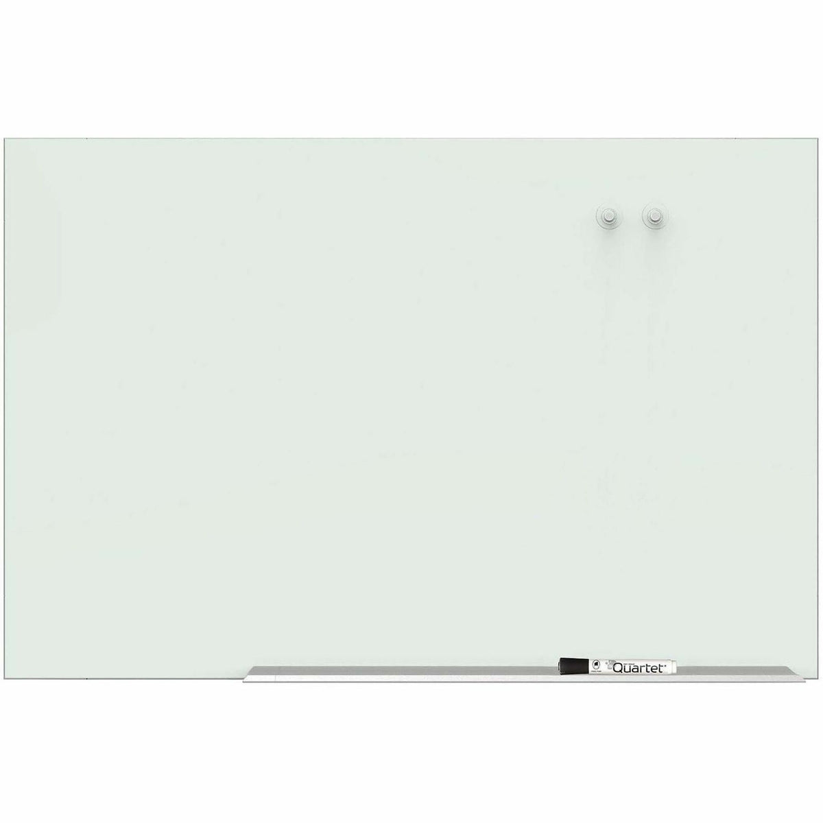 Quartet Element Framed Magnetic Glass Dry-Erase Boards - 85" (7.1 ft) Width x 48" (4 ft) Height - White Tempered Glass S