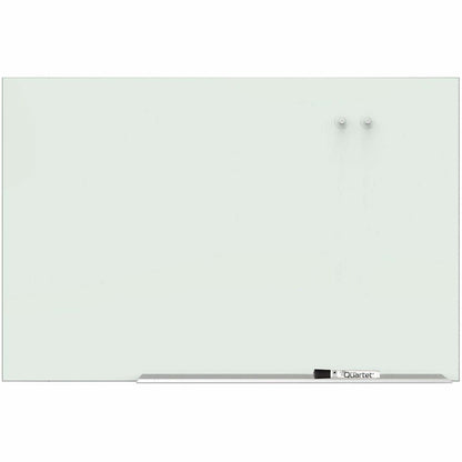Quartet Element Framed Magnetic Glass Dry-Erase Boards - 85" (7.1 ft) Width x 48" (4 ft) Height - White Tempered Glass S