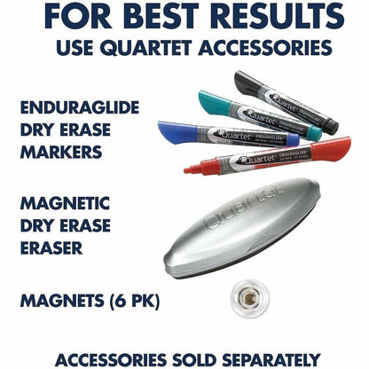 Quartet Dry Erase Panel - 23" (1.9 ft) Width x 17" (1.4 ft) Height - White Glass Surface - Rectangle - Horizontal - Desk
