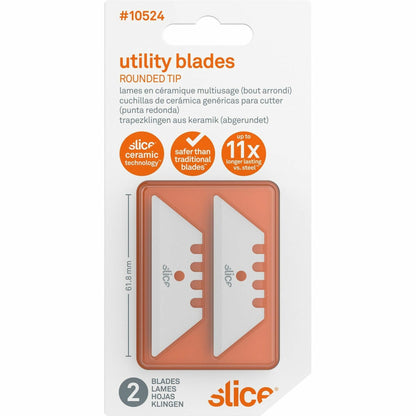 Slice Replacement Ceramic Utility Blades - 2.40" Length - Non-conductive, Non-magnetic, Rust Resistant, Reversible, Non-