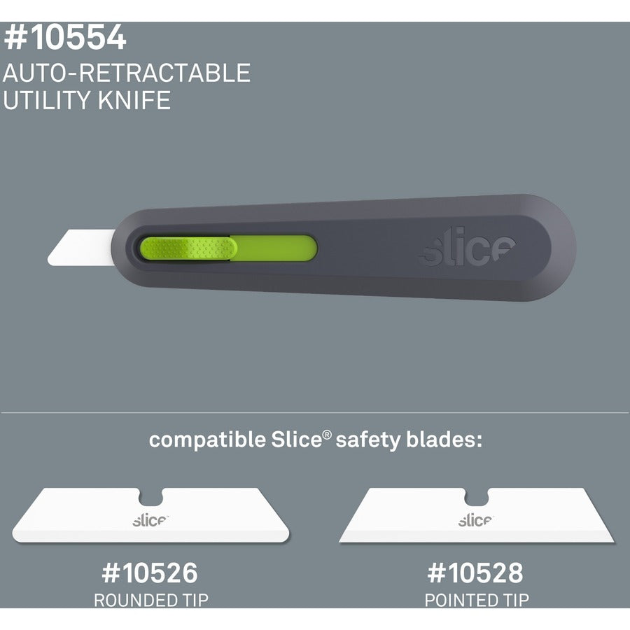 Slice Auto Retract Utility Knife - Ceramic Blade - 0.9" Height x 1.4" Width x 6.1" Length - 1 Each