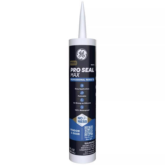 GE Pro Max White Silicone 1 Window and Door Caulk Sealant 9 fl. oz.