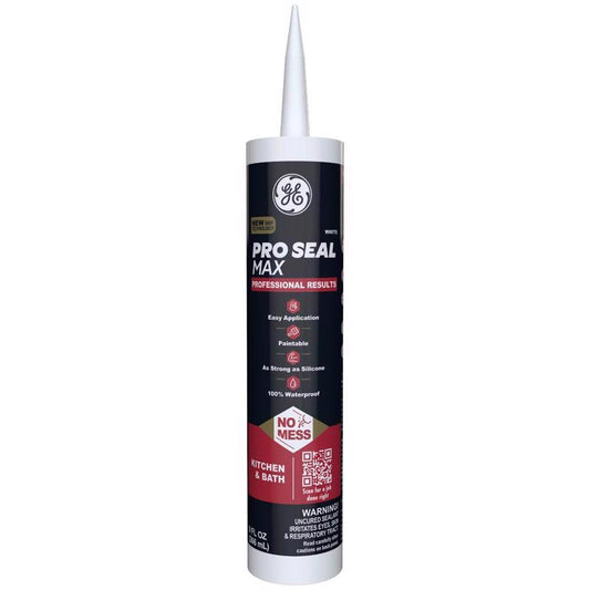 GE Pro Max White Silicone 1 Kitchen and Bath Caulk Sealant 9 fl. oz.