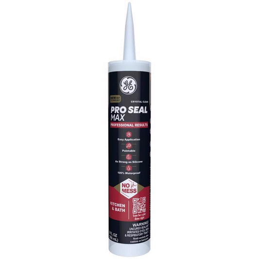 GE Pro Seal Max Crystal Clear Silicone 1 Kitchen and Bath Caulk Sealant 9 fl. oz.