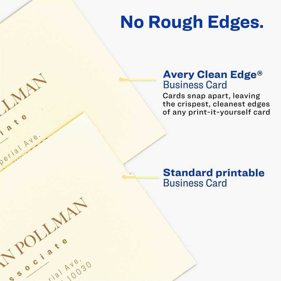 Avery® Business Cards, Ivory, True Print(R) Two-Sided Printing, 2" x 3-1/2" , 200 Cards - 58 Brightness - A4 - 8 1/2" x 