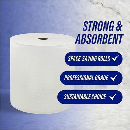Genuine Joe Solutions Hardwound Paper Towels - 1 Ply - 7" Width x 850 ft Length - White - 65 / Pallet