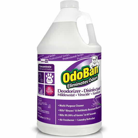 OdoBan Deodorizer Disinfectant Cleaner Concentrate - Concentrate - 128 fl oz (4 quart) - Lavender Scent - 4 / Carton