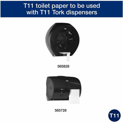 TORK Premium Bath Tissue Roll with OptiCore - 2 Ply - 3.80" Width x 266.67 ft Length - 800 Sheets/Roll - 5.60" Roll Diam