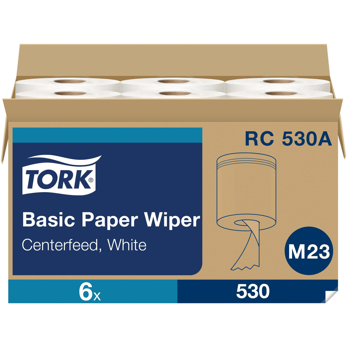 TORK Universal Centerfeed Hand Towel, 2-Ply - 2 Ply - 7.60" Width x 518.96 ft Length - 530 Sheets/Roll - 7.80" Roll Diam