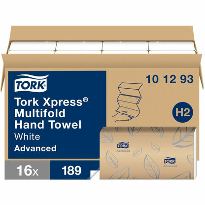 TORK Advanced Xpress Multifold Hand Towel, 3-Panel - 2 Ply - Multifold - 9.10" Width x 9.50" Length - White - 189/Bundle