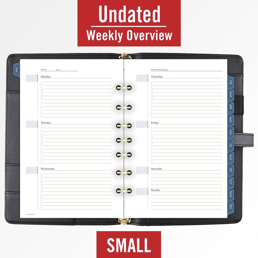 At-A-Glance Buckle Closure Undated Desk Start Set - Julian Dates - Weekly, Monthly - 8:00 AM to 5:00 PM - 1 Month, 1 Wee