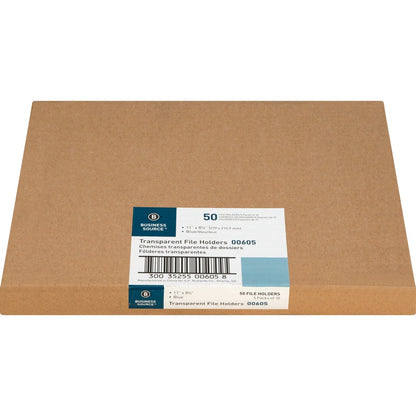 Business Source Letter File Sleeve - 8 1/2" x 11" - 20 Sheets Capacity - Blue - Water Resistant, Transfer Safe, Lightwei