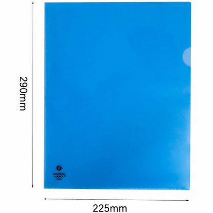 Business Source Letter File Sleeve - 8 1/2" x 11" - 20 Sheets Capacity - Blue - Water Resistant, Transfer Safe, Lightwei