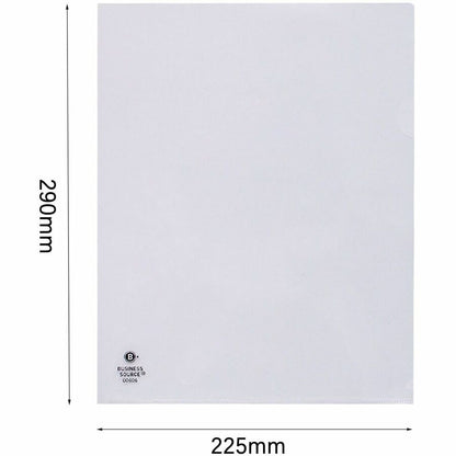 Business Source Letter File Sleeve - 8 1/2" x 11" - 20 Sheets Capacity - Clear - 10 / Pack