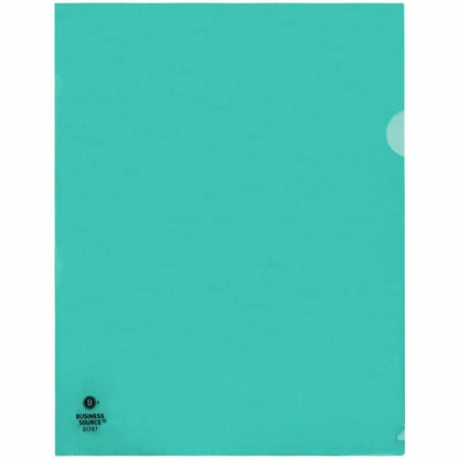 Business Source Letter File Sleeve - 8 1/2" x 11" - 20 Sheets Capacity - Green - Water Resistant, Transfer Safe, Lightwe