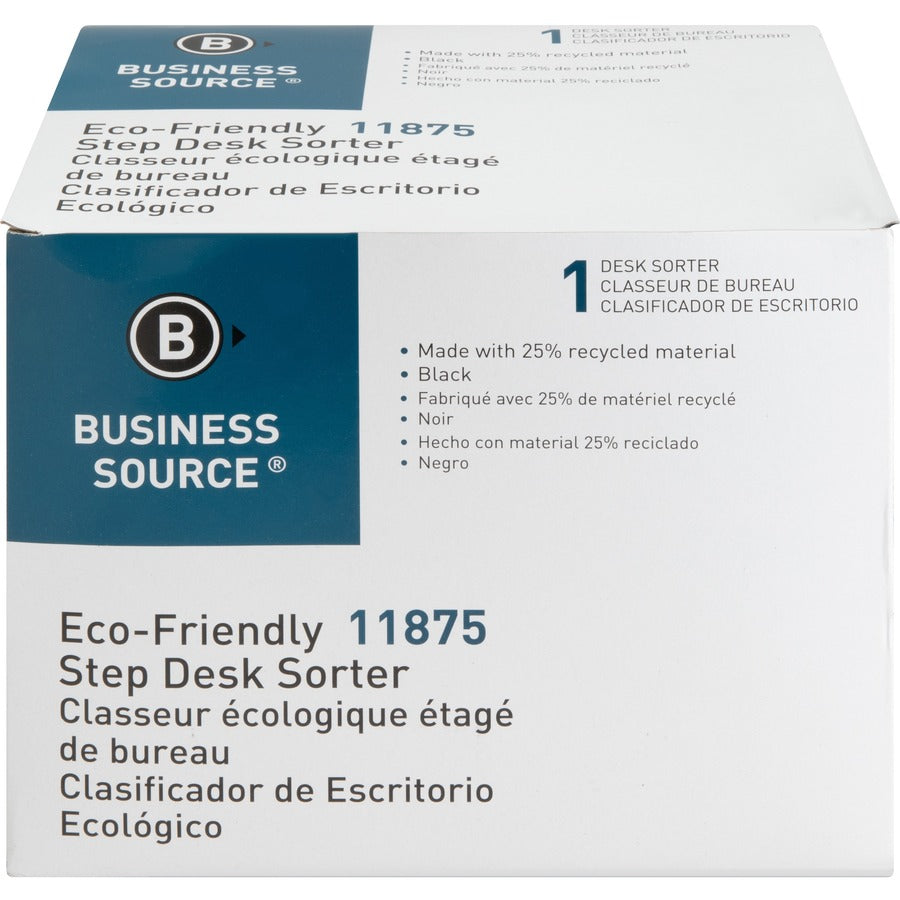 Business Source 6-slot Inclined Desk Step Sorter - 6 Compartment(s) - 6.50" Height x 8" Width x 7.75" Depth - Desktop - 