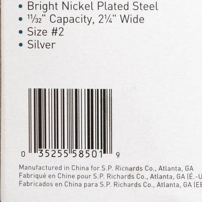 Business Source Bulldog Grip Clips - No. 2 - 2.3" Width - for Paper - Heavy Duty - Silver - 36 / Box