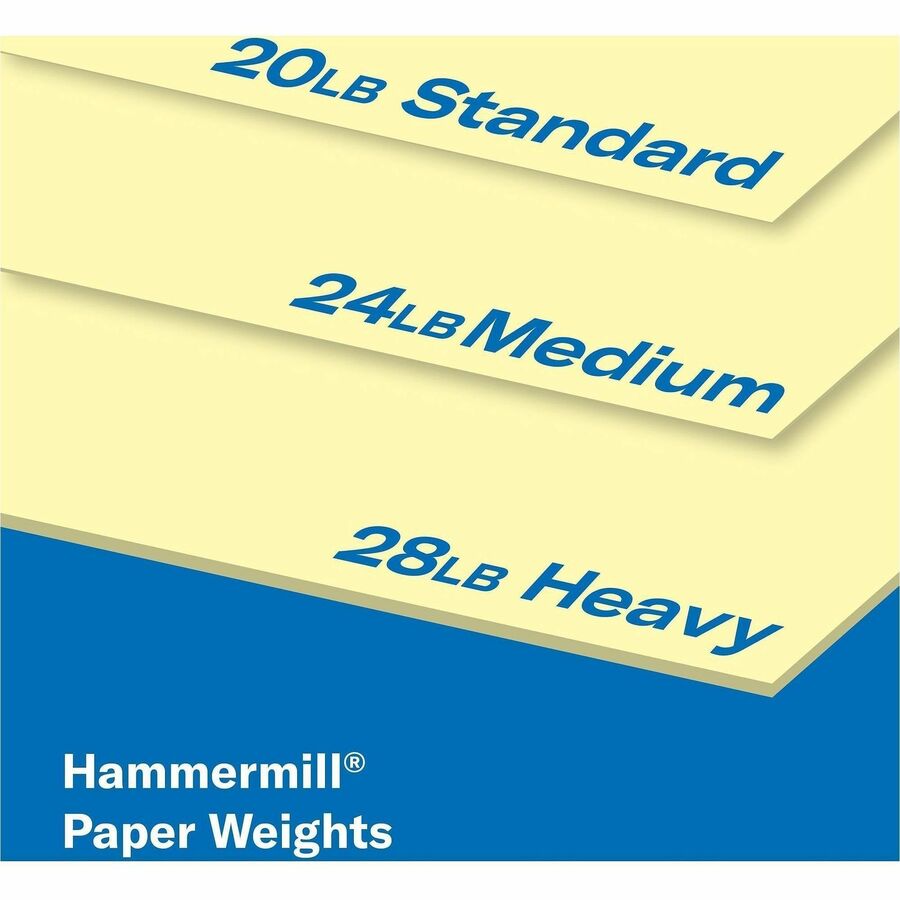 Hammermill Colors Recycled Copy Paper - Canary - Legal - 8 1/2" x 14" - 20 lb Basis Weight - Jam-free - Canary - 500 She