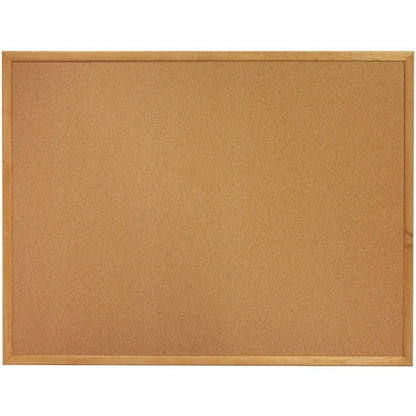 Lorell 19766 Bulletin Board - 18" Board Height x 24" Board Width - Cork Surface - Long Lasting, Warp Resistant - Brown O