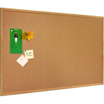 Lorell 19768 Bulletin Board - 36" Board Height x 48" Board Width - Cork Surface - Long Lasting, Warp Resistant - Brown O