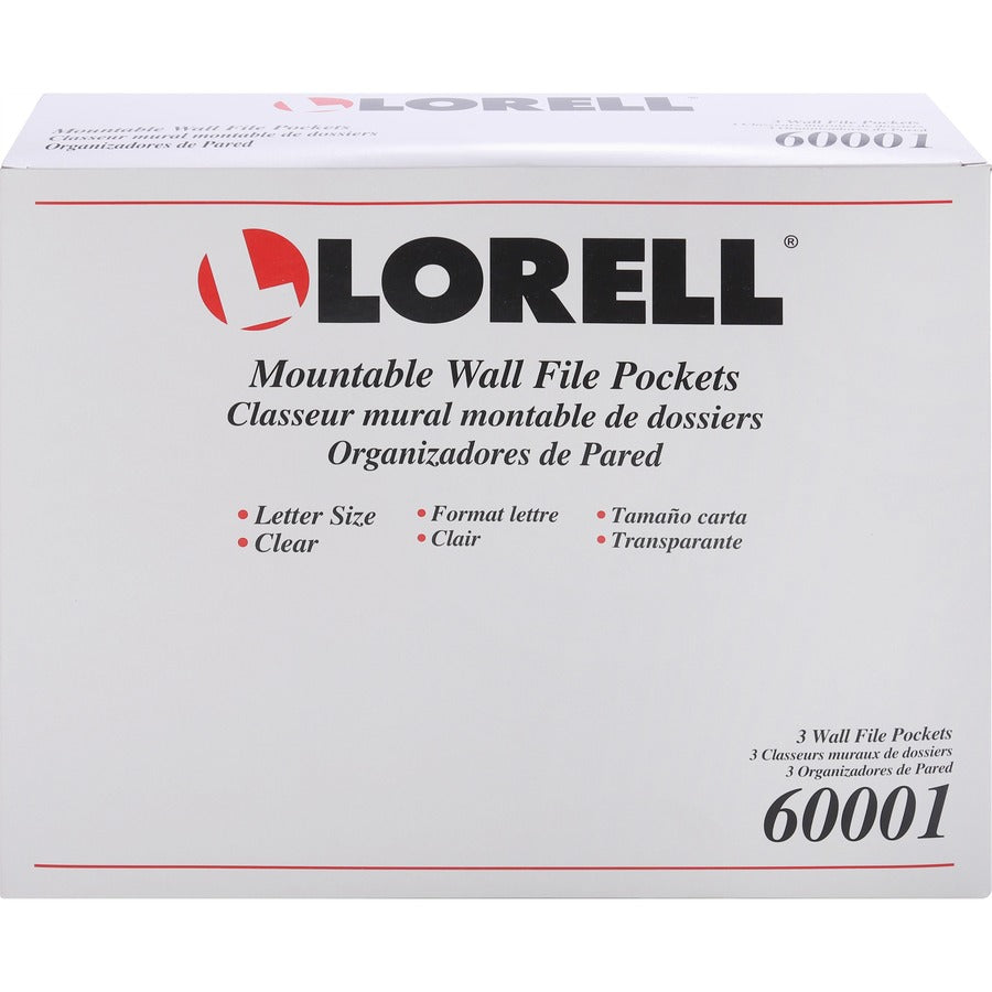 Lorell Wall File Pockets - 14.75" Height x 13.13" Width x 4.25" Depth - Clear - 3 / Pack