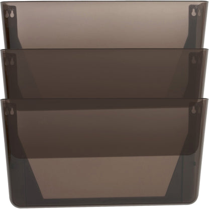 Lorell Wall File Pockets - 14.75" Height x 13.13" Width x 4.25" Depth - Smoke - 3 / Pack